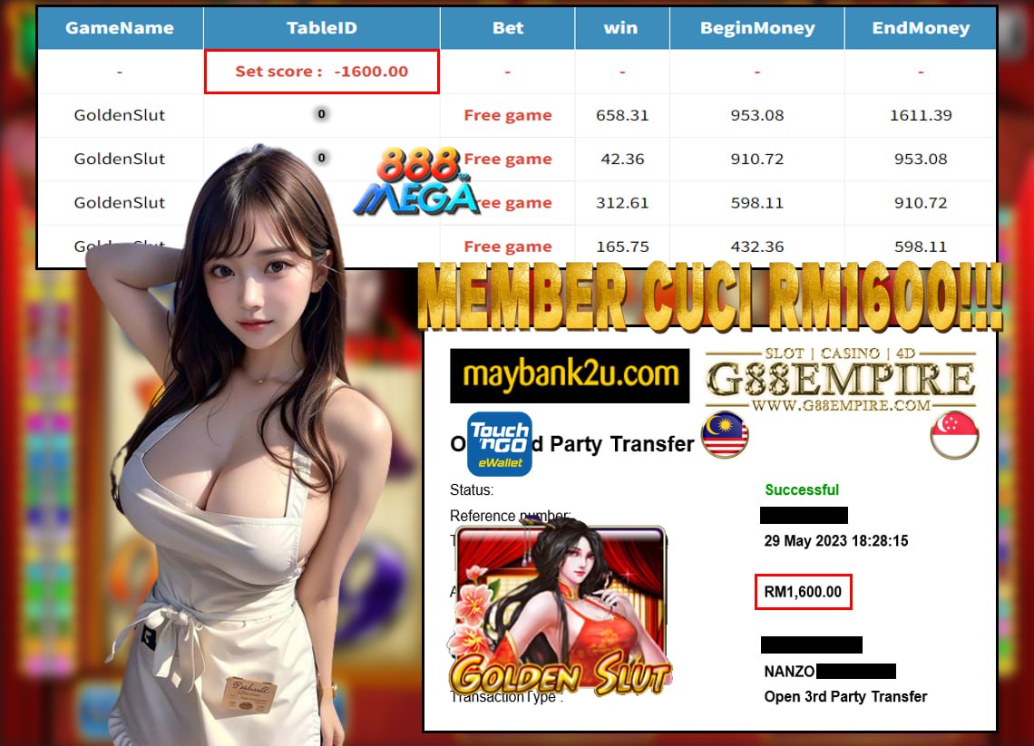 MEGA888 GOLDENSLUT RM1,600!!!