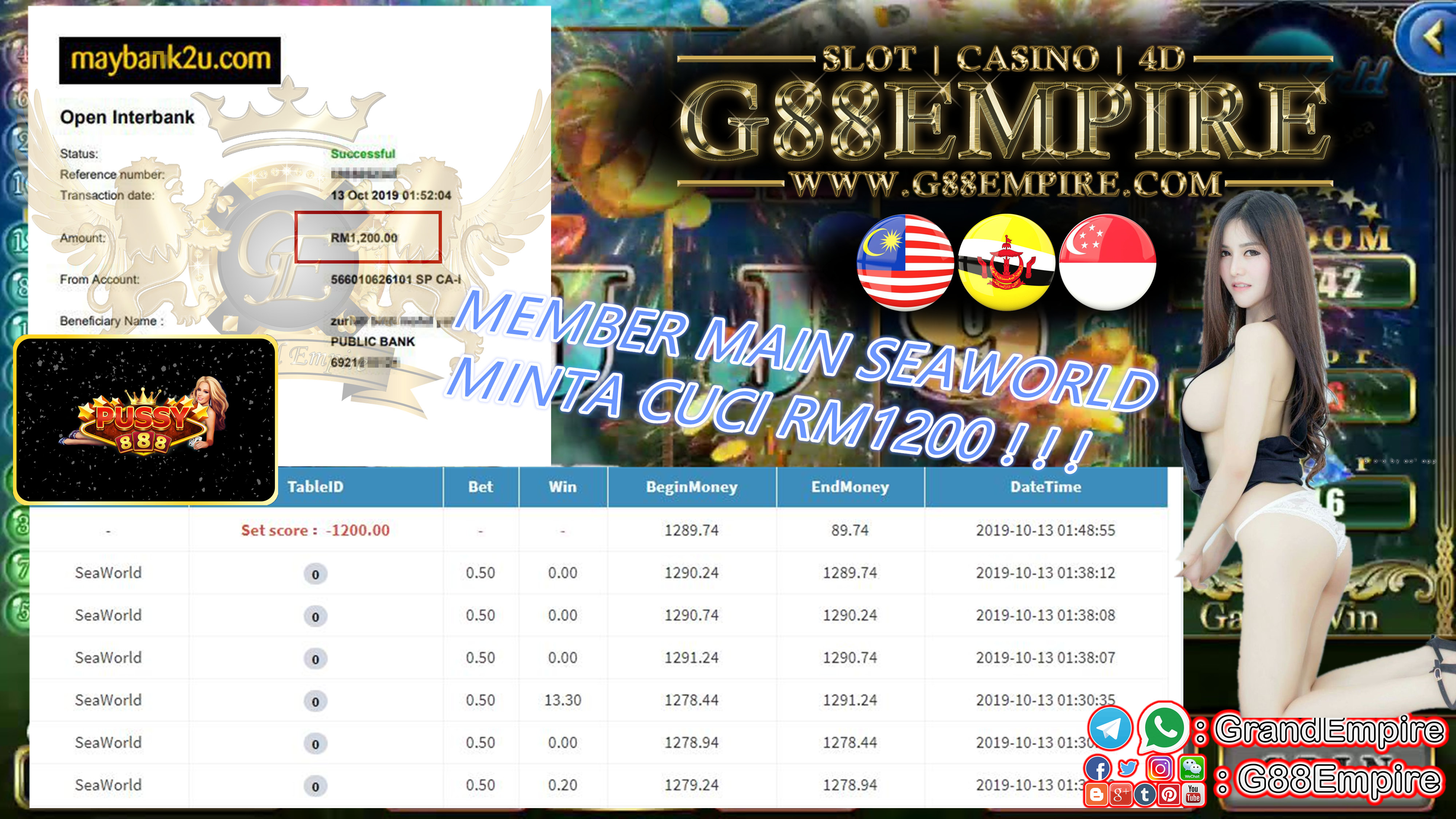 MEMBER MAIN GAME SEAWORLD MINTA CUCI RM1200 !!!