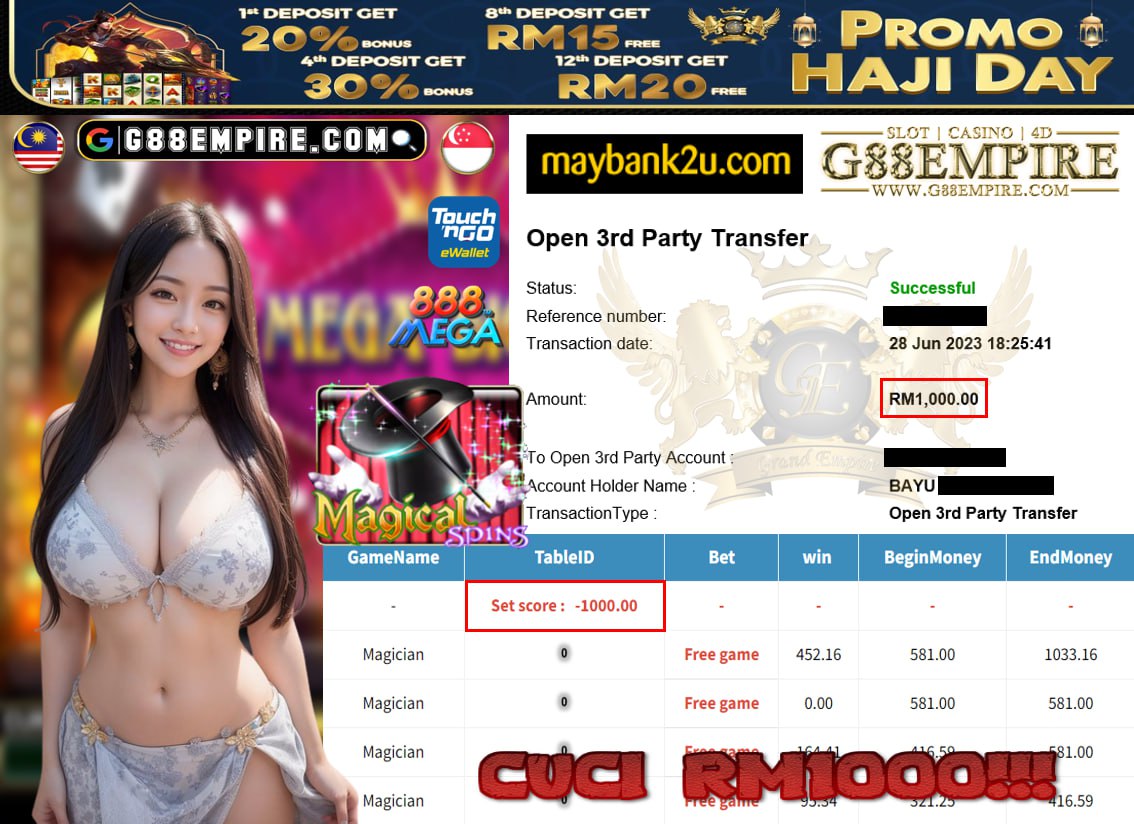 MEGA888 MAGICIAL CUCI RM1000!!!