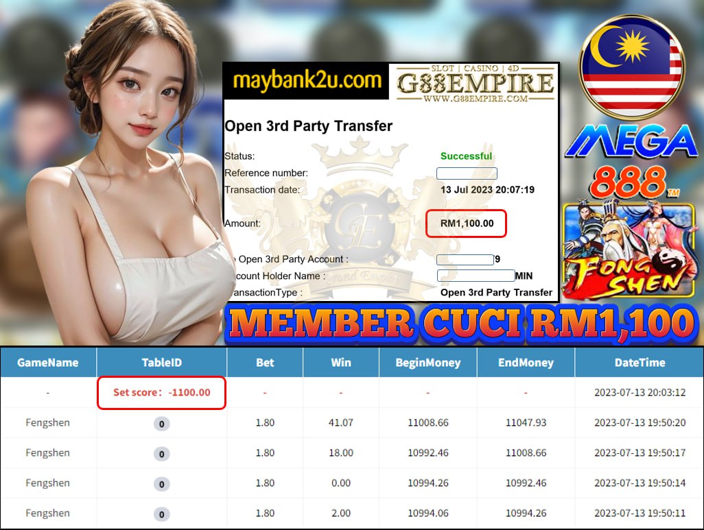 MEGA888 FENGSHEN CUCI RM1,100