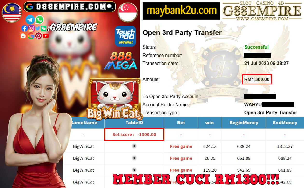 MEGA888 BIGWINCAT CUCI RM1300!!!