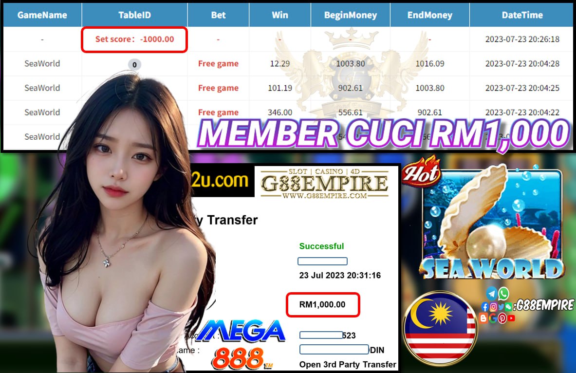 MEGA888 SEAWORLD CUCI RM1000