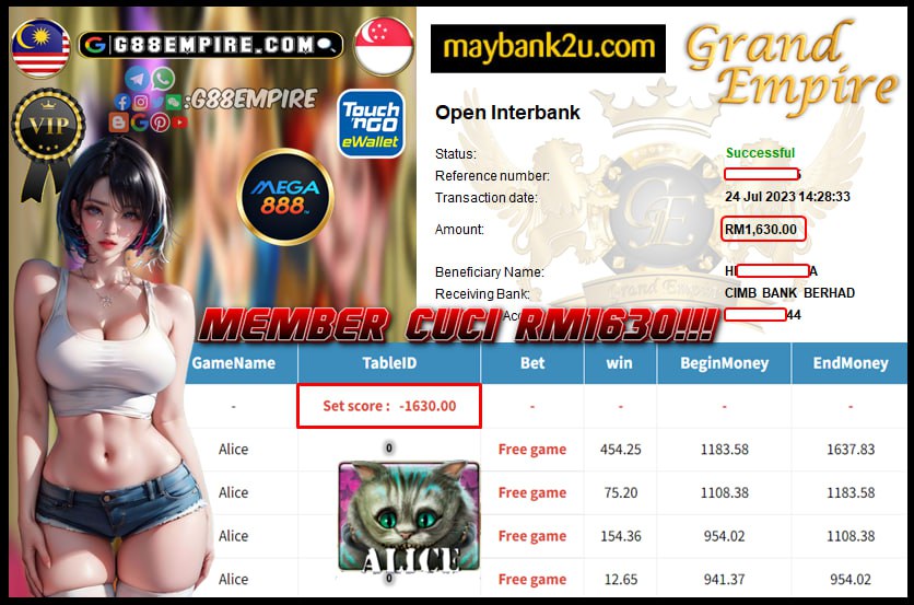 MEGA888 ALICE CUCI RM1630!!!