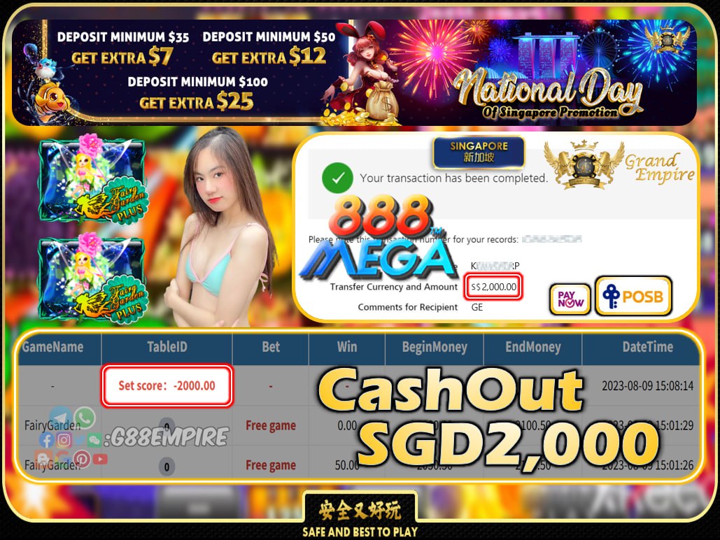 MEGA888- FAIRYGARDEN  CASHOUT SGD2000 !!!