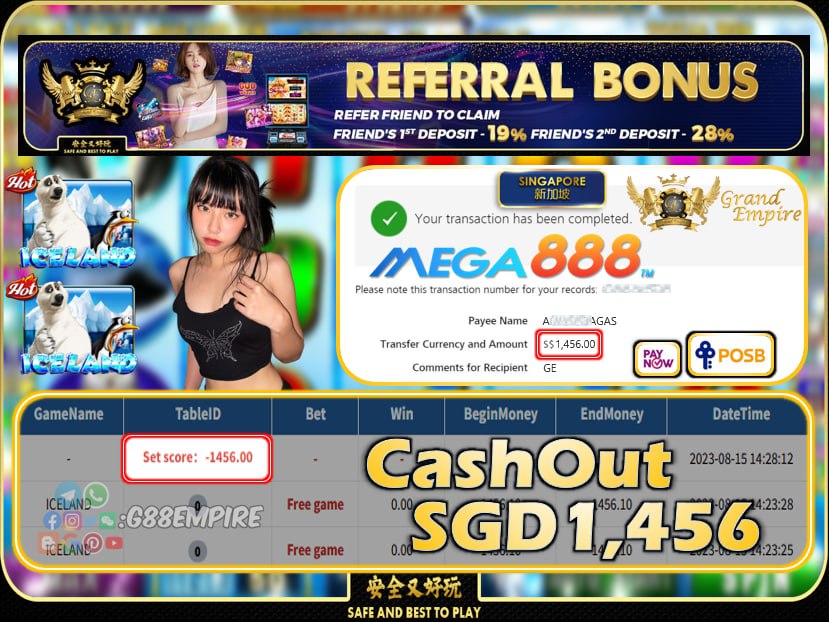 MEGA888 - ICELAND CASHOUT 1456!!