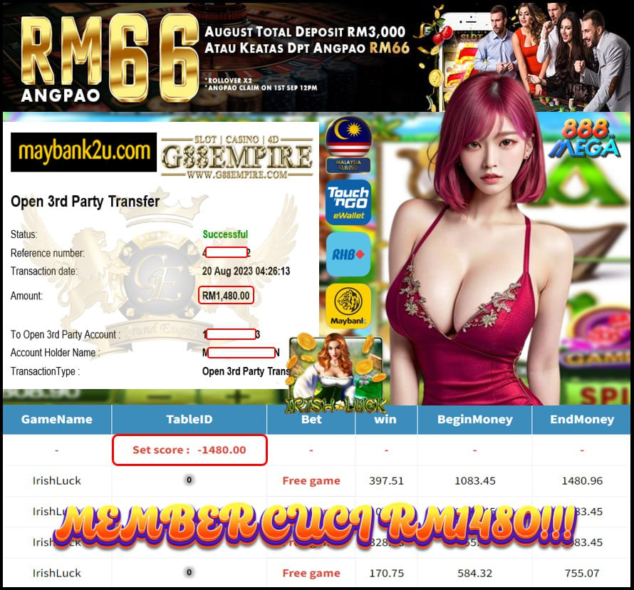 MEGA888 IRISHLUCK CUCI RM1480!!!