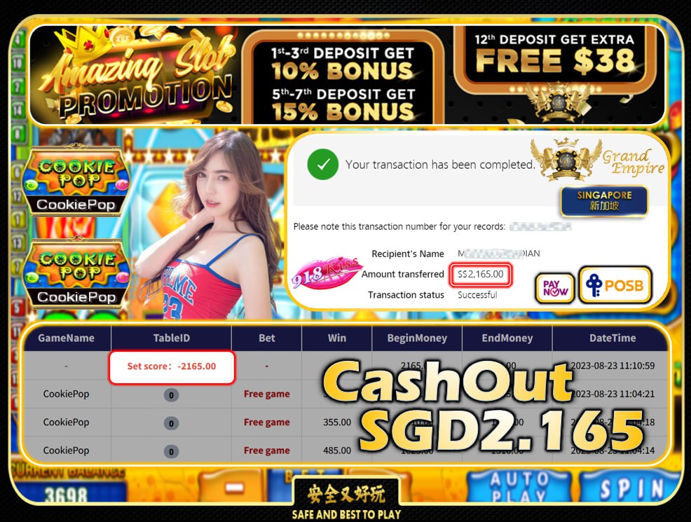 918KISS - COOKIE POP CASHOUT 2165 !!!