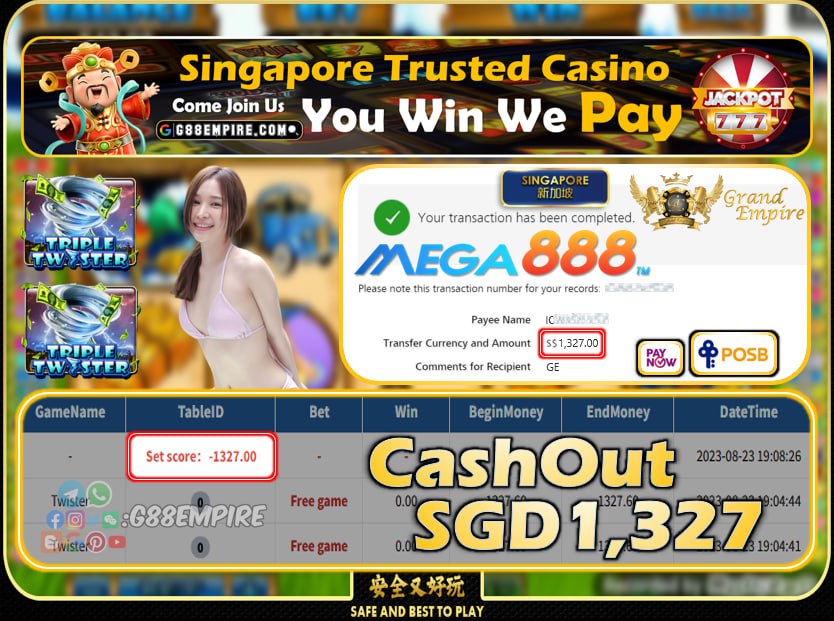 MEGA888 - TWISTER CASHOUT 1327 !!!