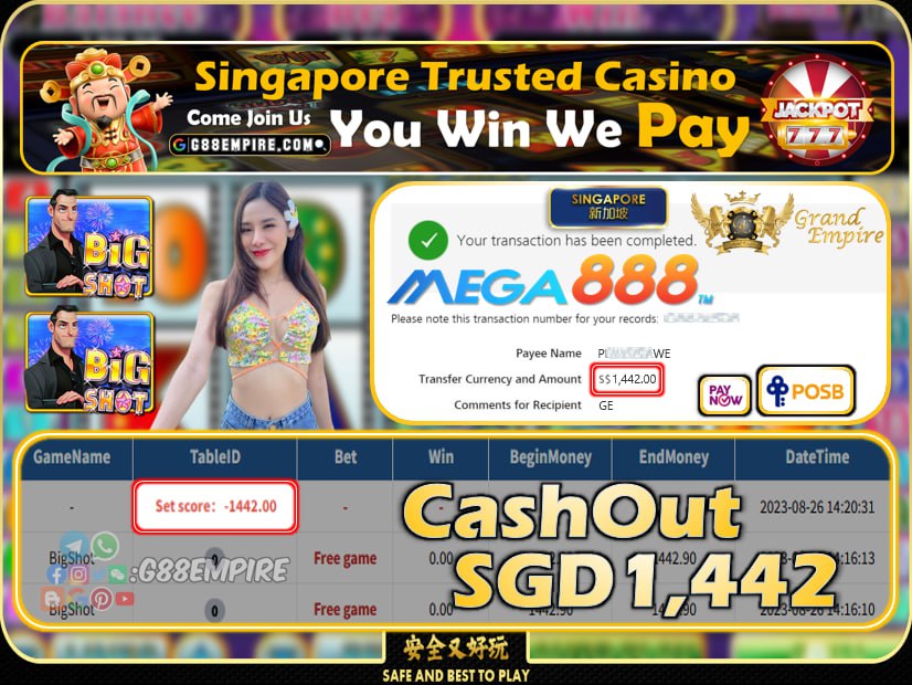 MEGA888 - BIGSHOT CASHOUT 1442 !!!