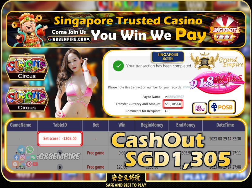 918KISS - CIRCUS CASHOUT 1305 !!!