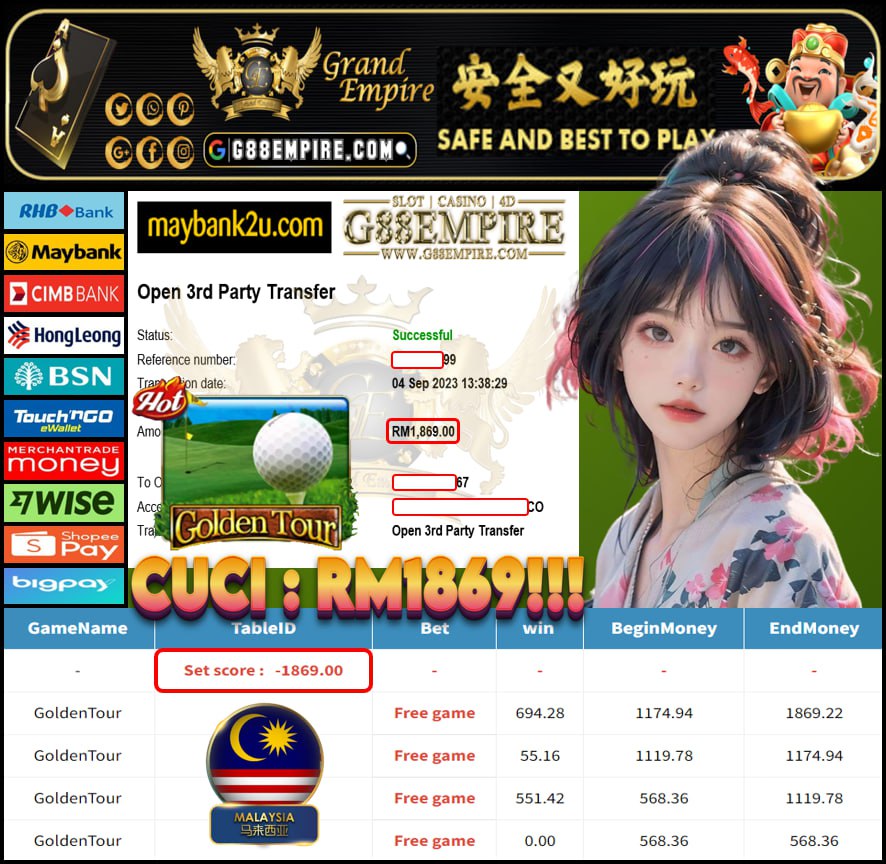 MEGA888 GOLDENTOUR CUCI RM1869!!!