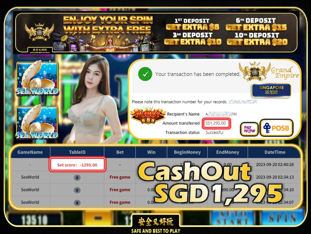 PUSSY888 - SEA WORLD - CASHOUT 1295 !!!