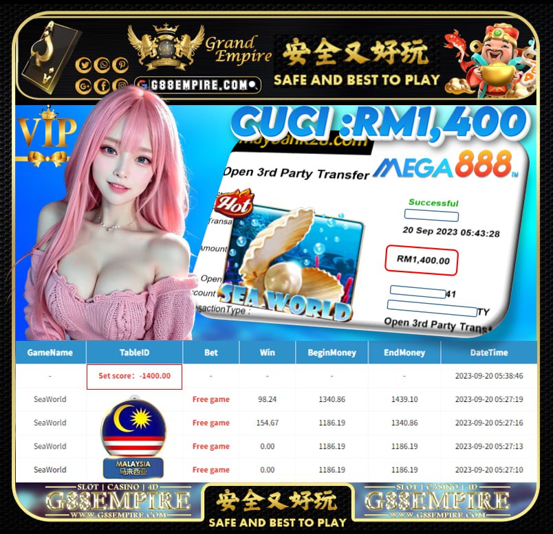 MEGA888 SEAWORLD CUCI RM1,400!!!