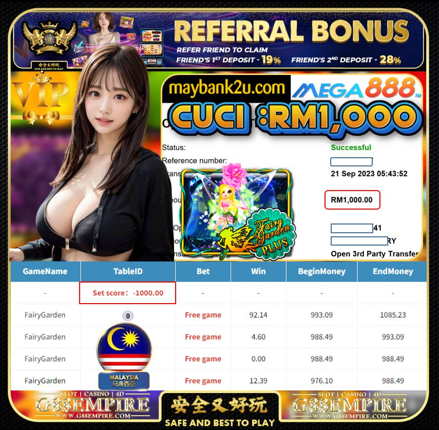 MEGA888 FAIRYGARDEN CUCI RM1,000