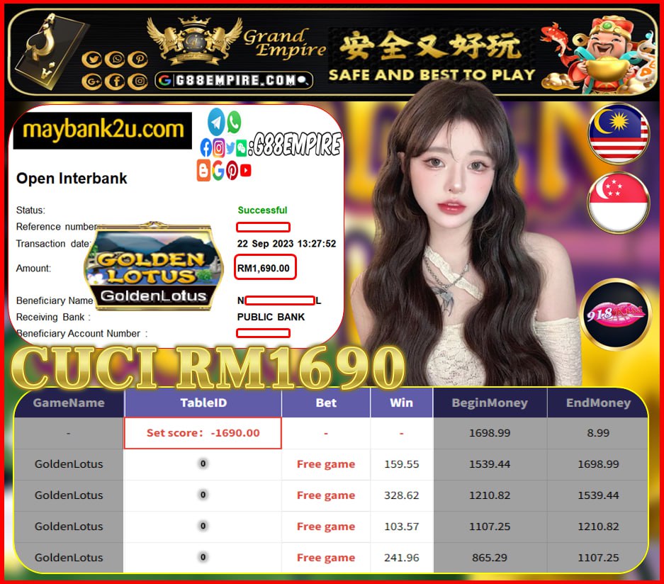 918KISS GOLDENLOTUS CUCI RM1,690