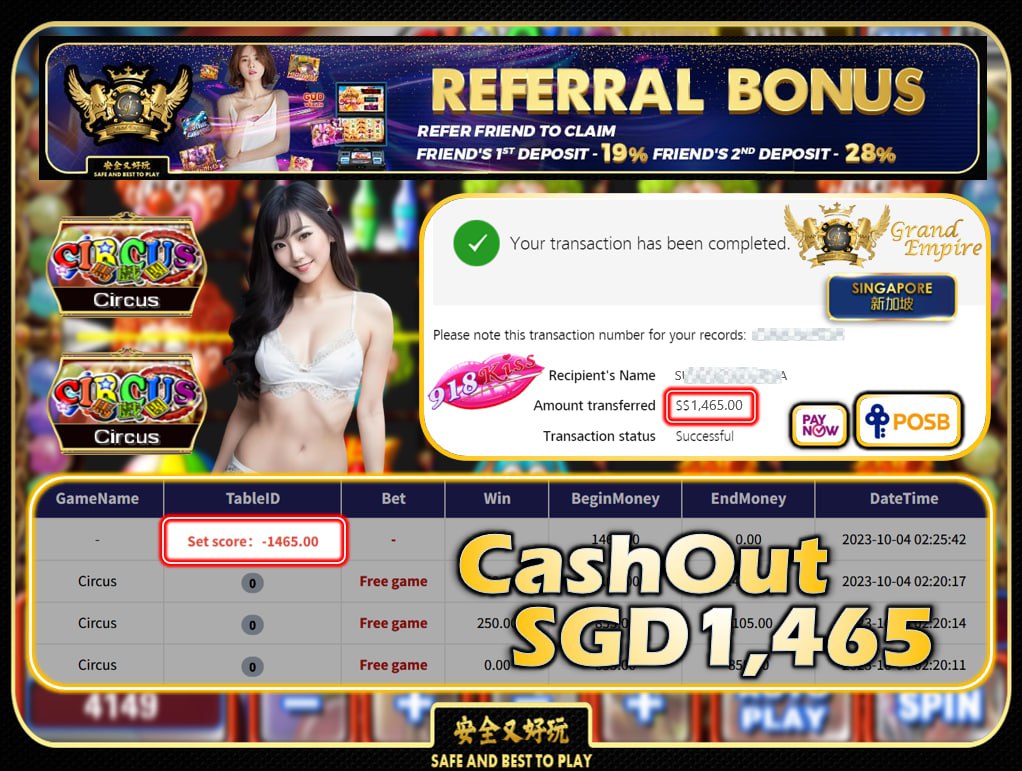 918KISS - CIRCUS CASHOUT 1465 !!