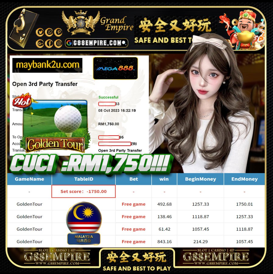 MEGA888 GOLDENTOUR CUCI RM1,750!!!