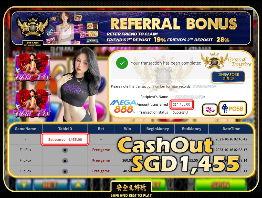 MEGA888 - WILD FOX CASHOUT 1455 !!