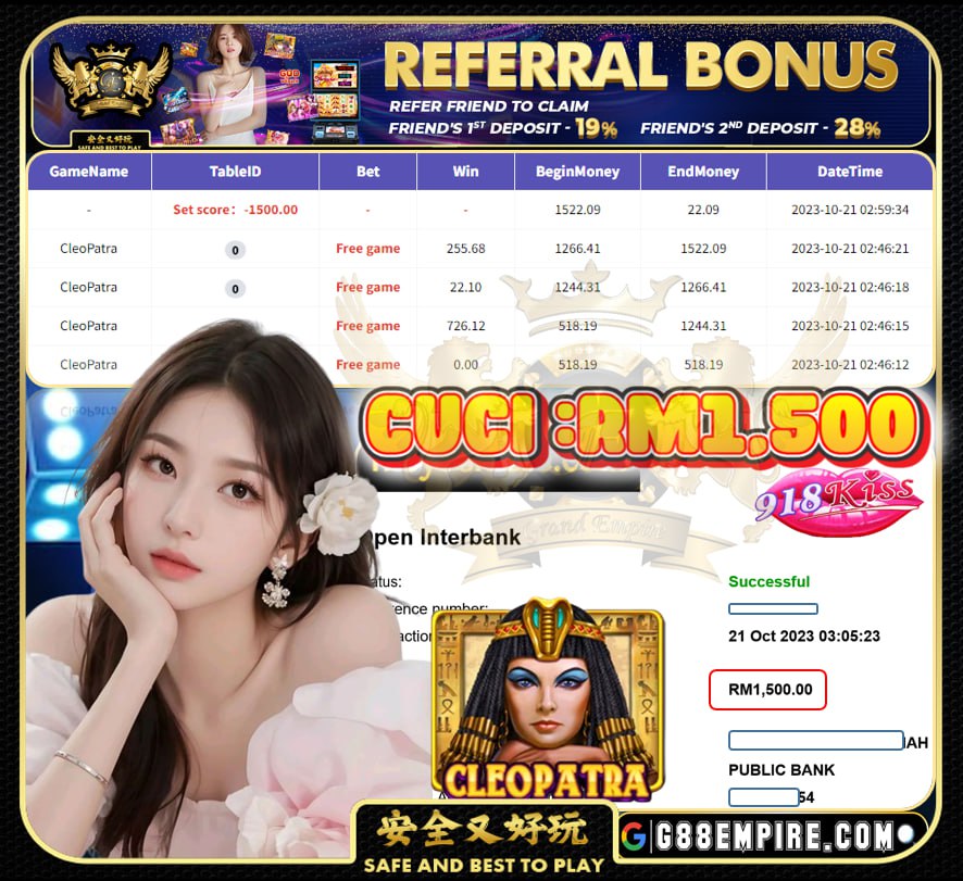 918KISS CLEOPATRA CUCI RM1,500!!!