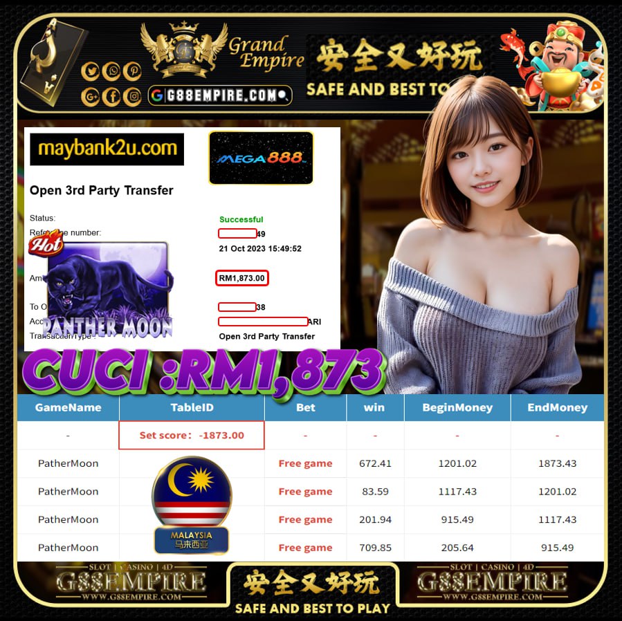 MEGA888 PANTHERMOON CUCI RM1,873!!!