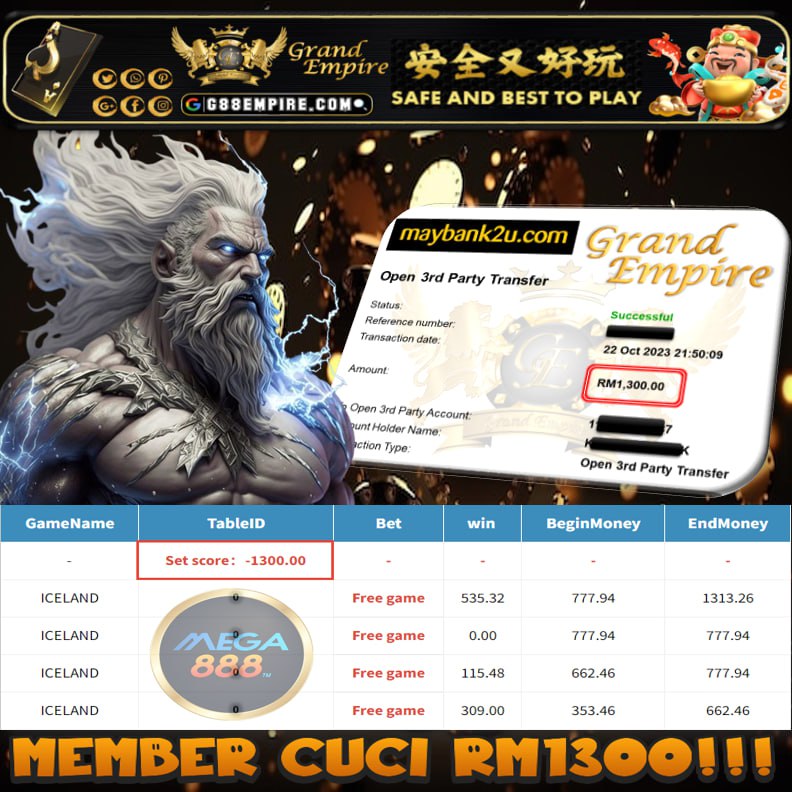 MEGA888 ICELAND CUCI RM1300!!!