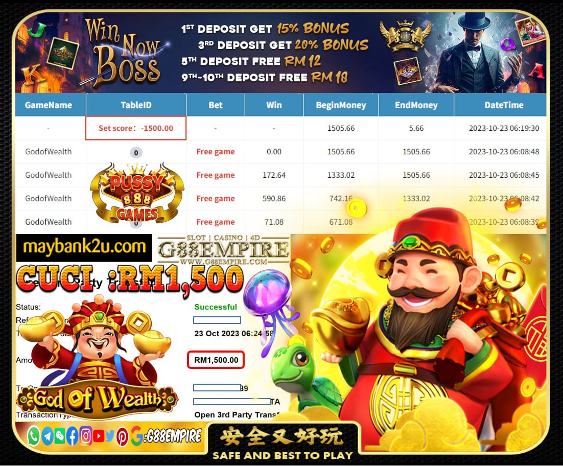 PUSSY888 GODOFWEALTH CUCI RM1,500!!!