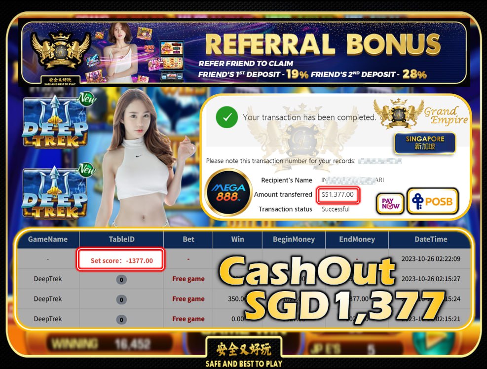 MEGA888 - DEEP TREK  - CASHOUT 1377 !!!