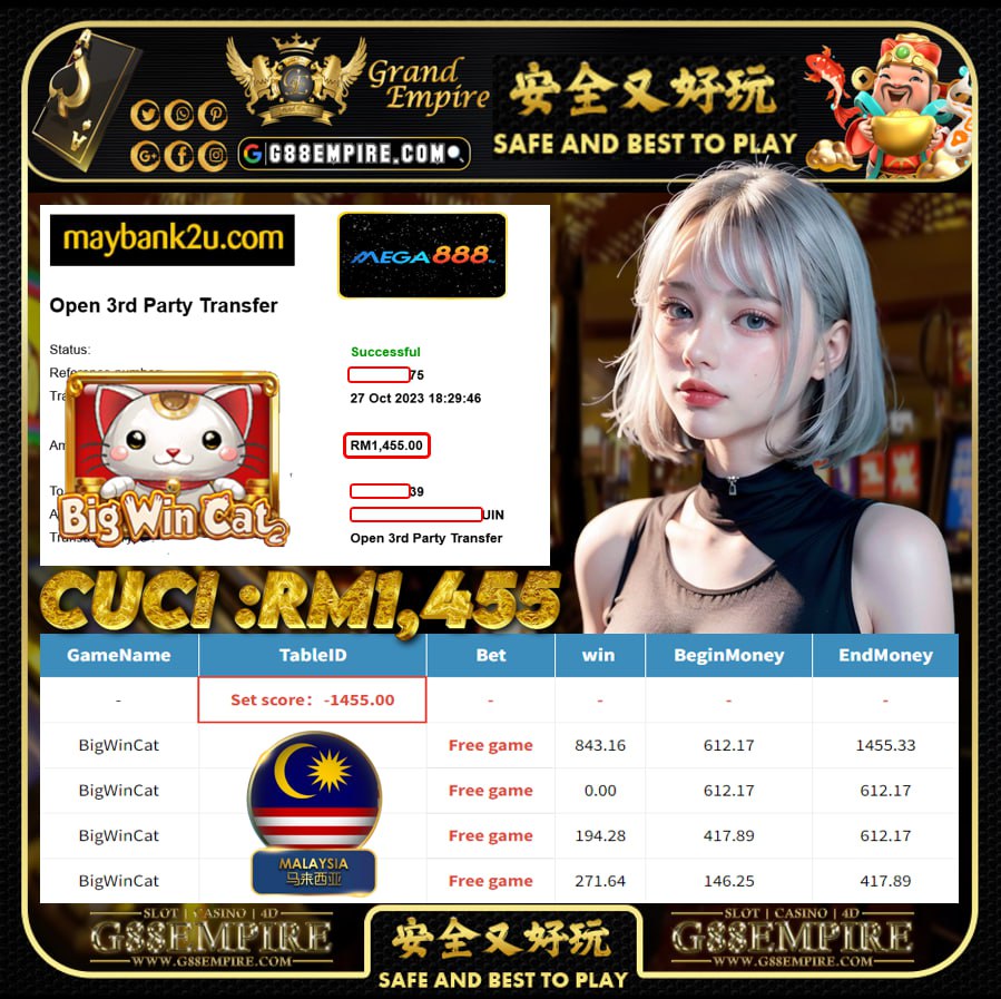 MEGA888 BIGWINCAT CUCI RM1,455!!!