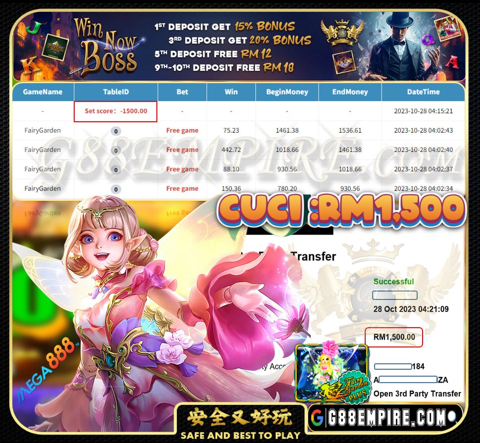 MEGA888 FAIRYGARDEN CUCI RM1,500