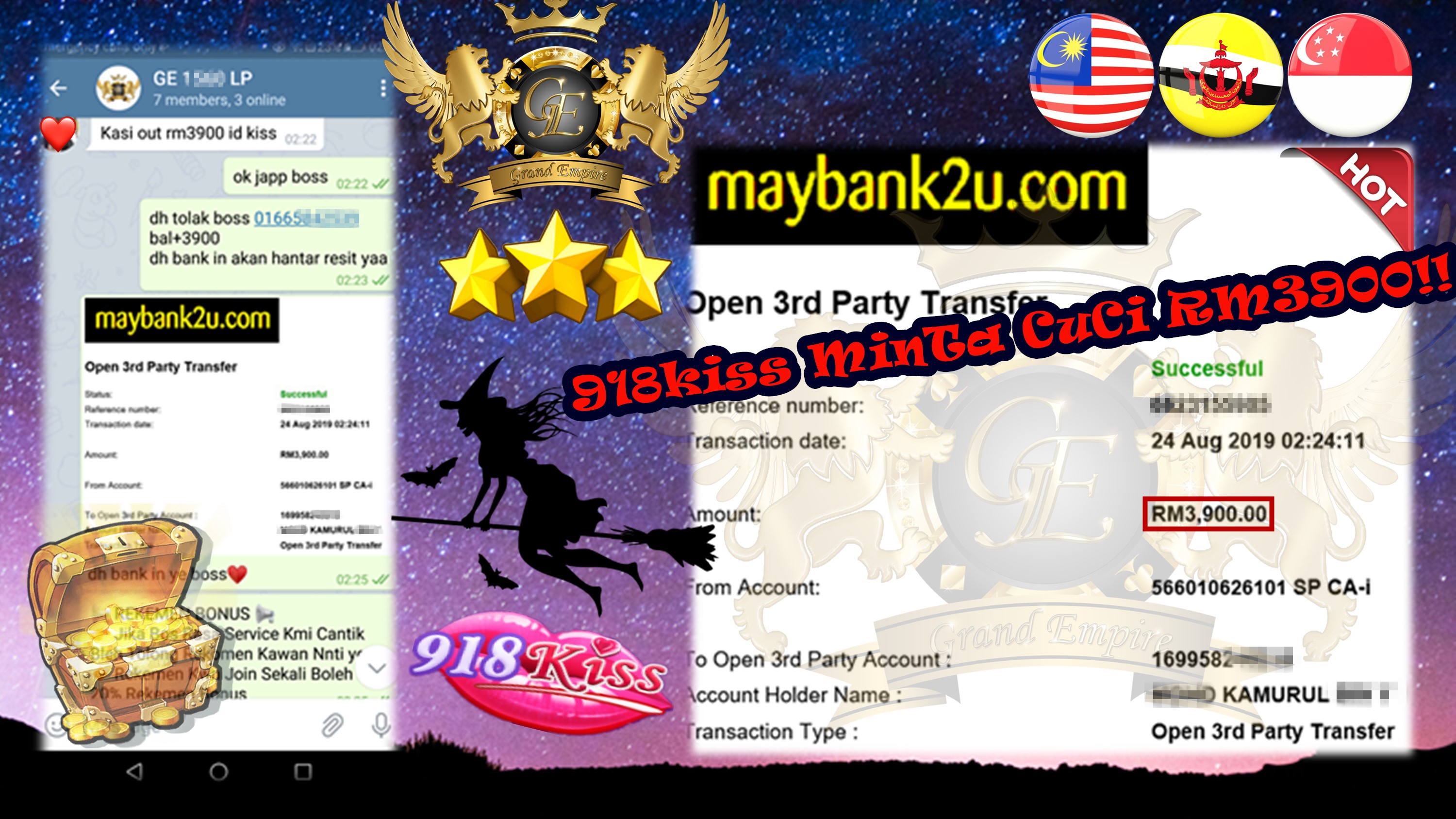 MEMBER MAIN GAME 918KISS DAPAT OUT RM3900