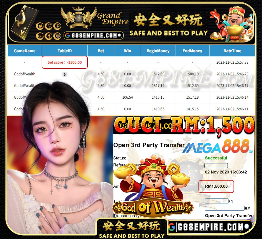 MEGA888 GODOFWEALTH CUCI RM1,500