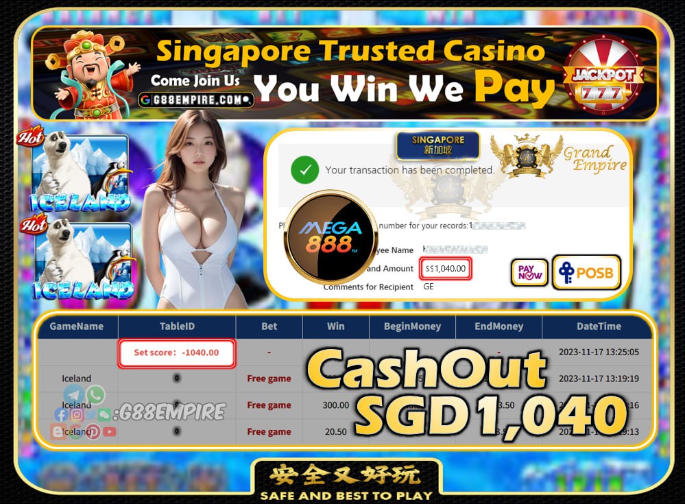 MEGA888 - ICELAND CASHOUT 1040 !!!