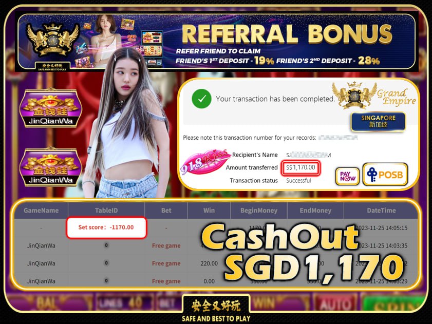 918KISS - JINQIANWA  CASHOUT 1170 !!!