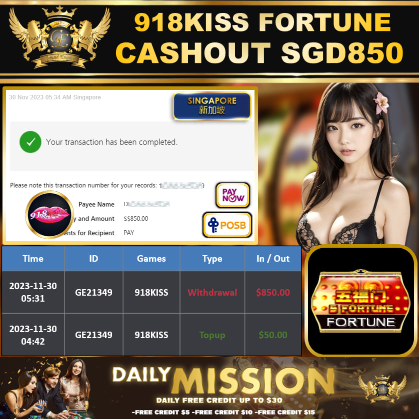 918KISS - FORTUNE - CASHOUT 850 !!