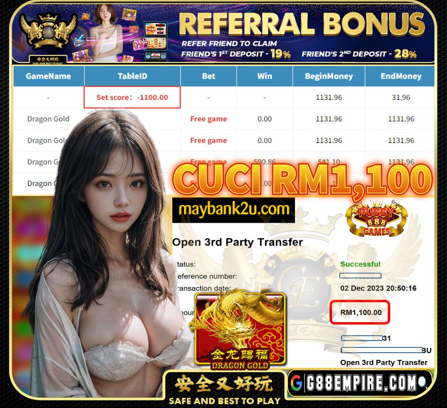 PUSSY888 DRAGON GOLD CUCI RM1,100!!!