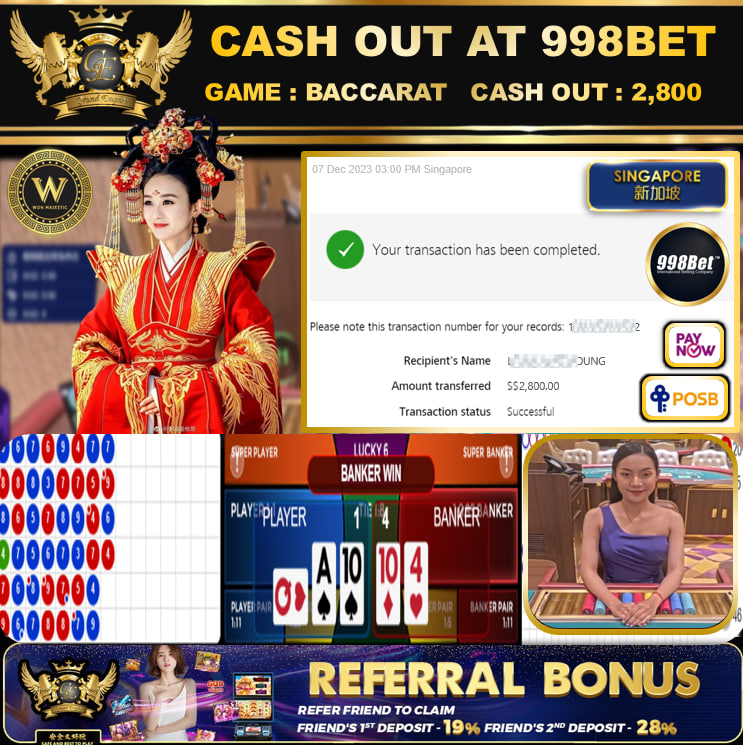 998BET - BACCARAT - CASHOUT SGD2,800