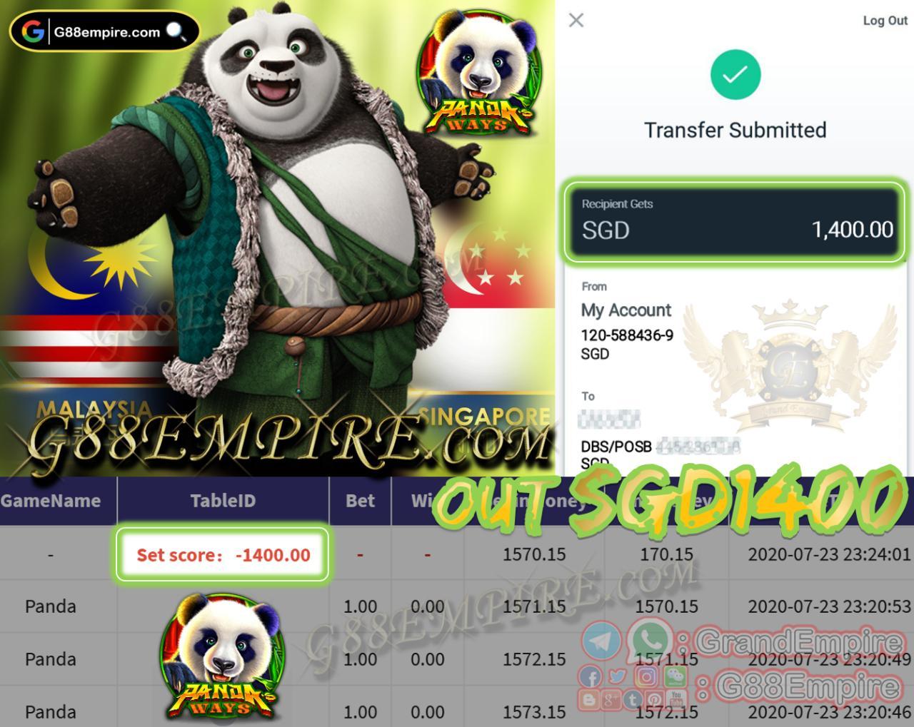 MEMBER MAIN PANDA OUT SGD1400!!!