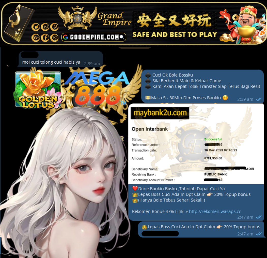 MEGA888 GOLDEN LOTUS CUCI RM1,350!!!