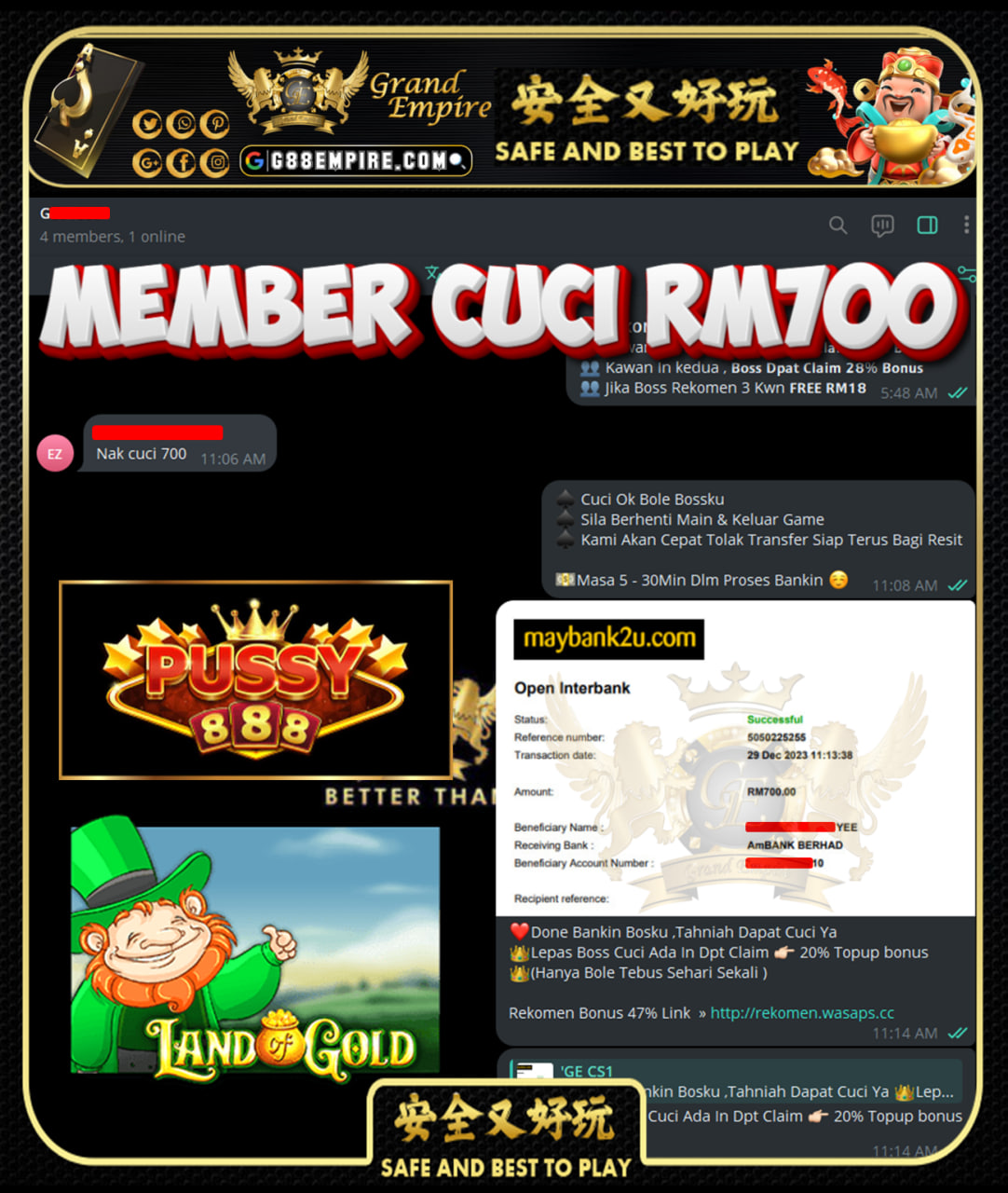 PUSSY888 LAND OF GOLD CUCI RM700!!!