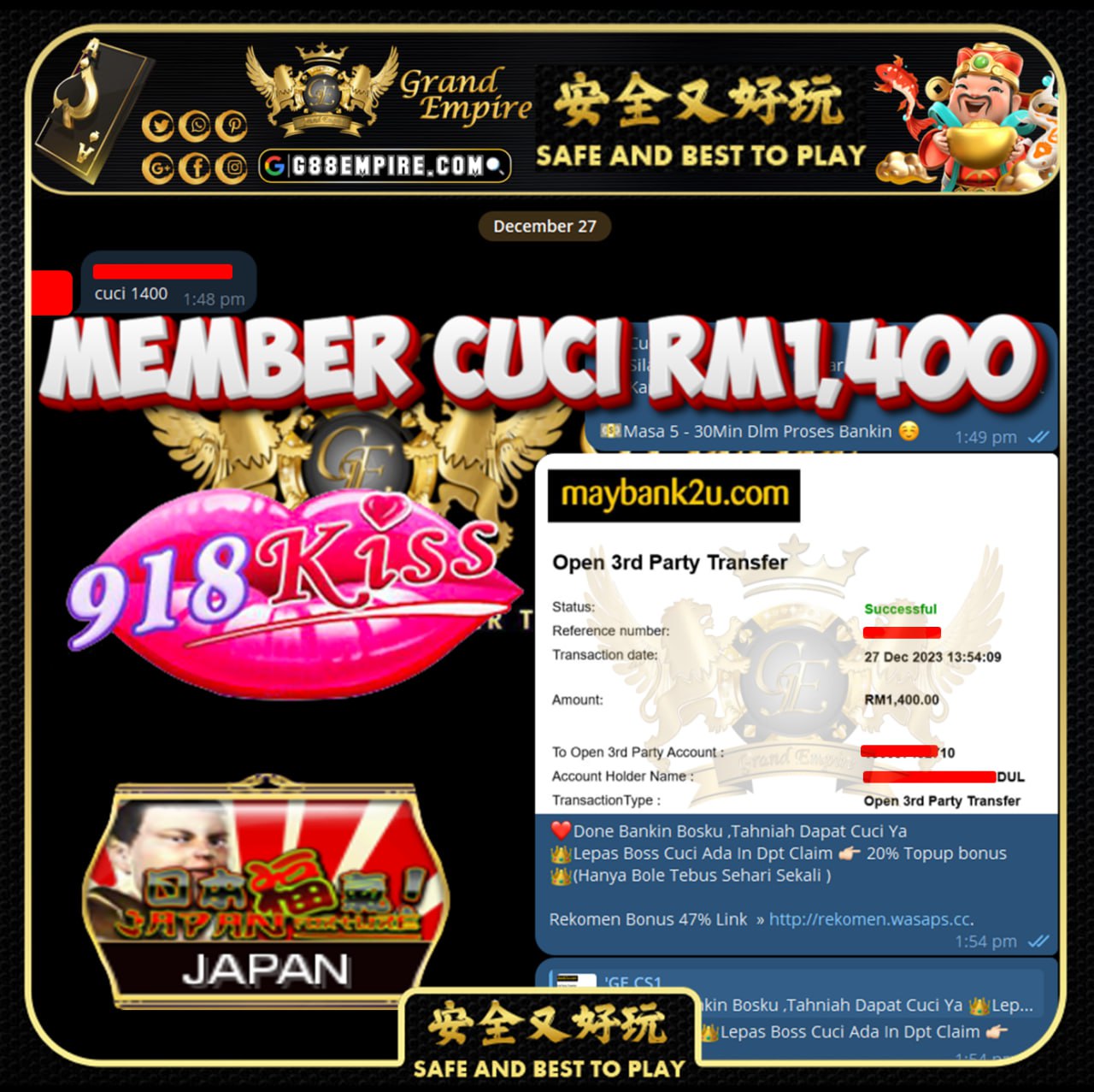 918KISS JAPAN CUCI RM1,400!!!