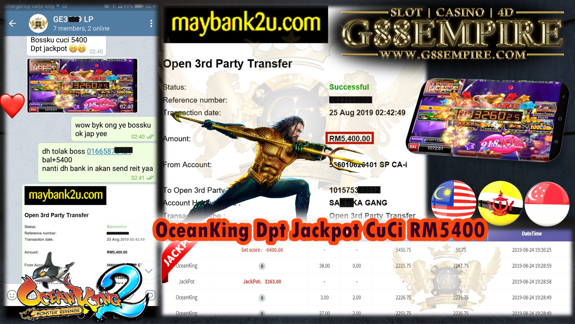 MEMBER MAIN GAME 918KISS FT.OCEANKING MINTA OUT RM5,400