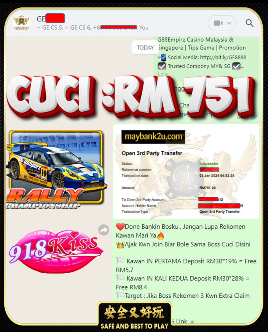 MEGA888 RALLY CUCI RM751!!!