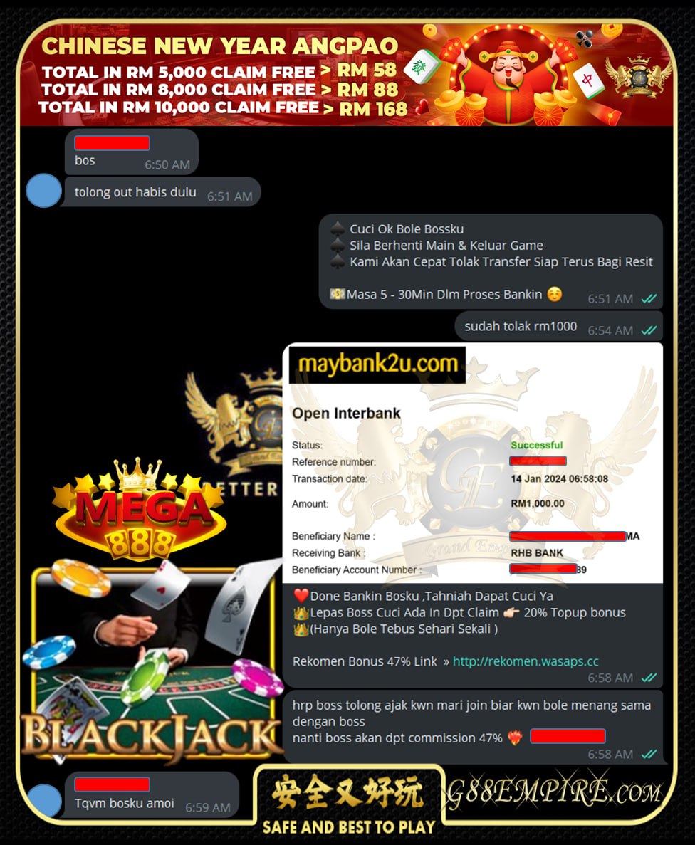 MEGA888 BLACKJACK CUCI RM1,000!!!