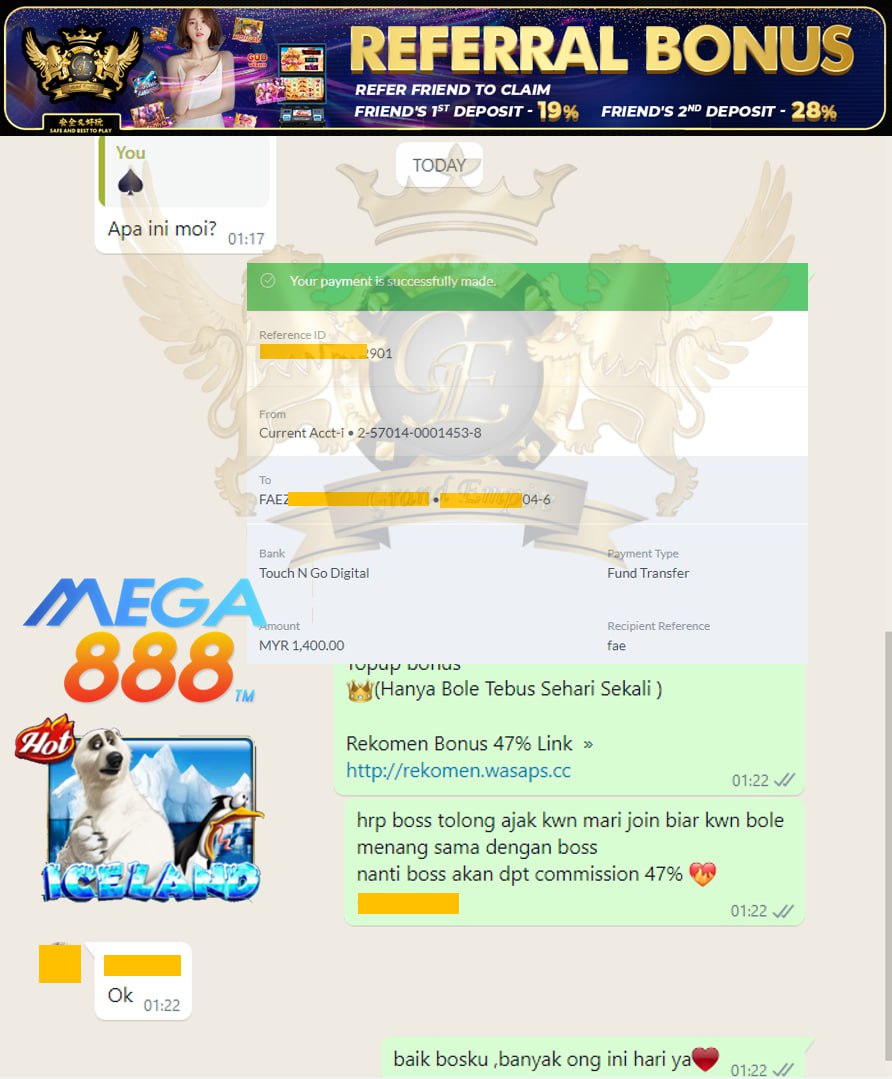 MEGA888 ICELAND CUCI RM1,400!!!