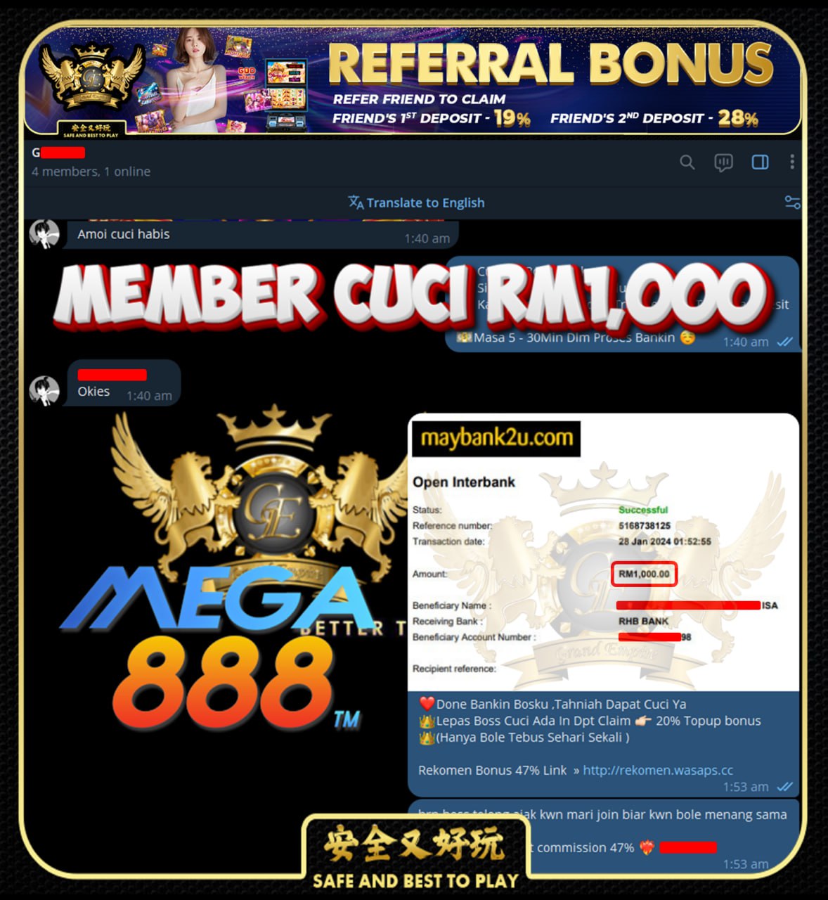 MEGA888 SEAWORLD CUCI RM1,000!!!