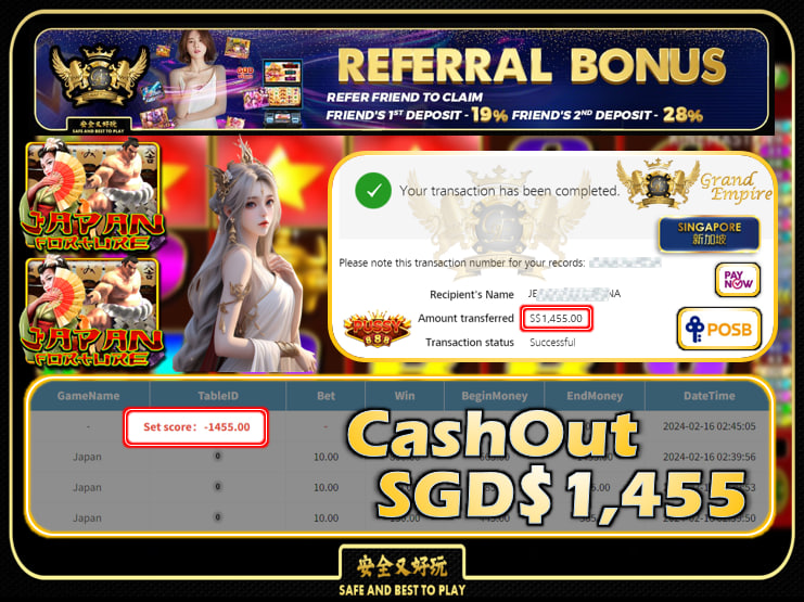 PUSSY888 - JAPAN CASHOUT SGD1,455 !!!