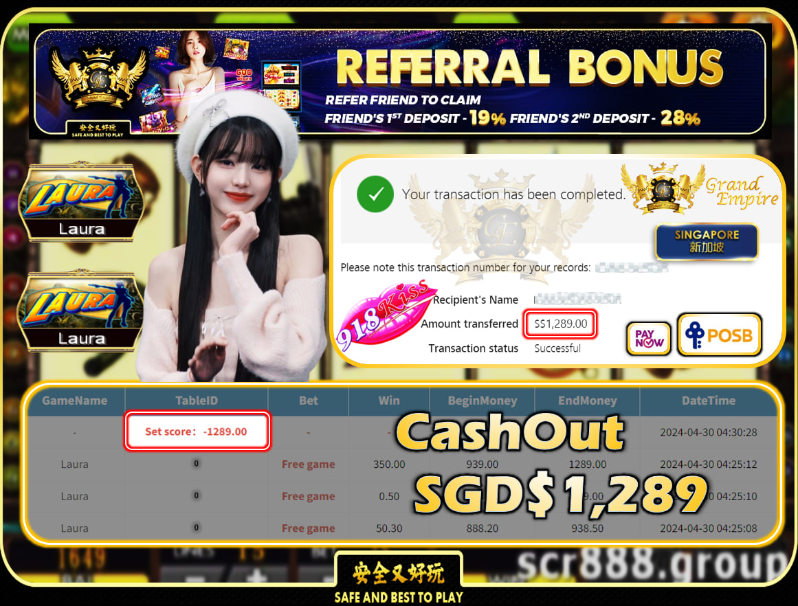 918KISS - LAURA -  CASHOUT SGD 1,289!!!