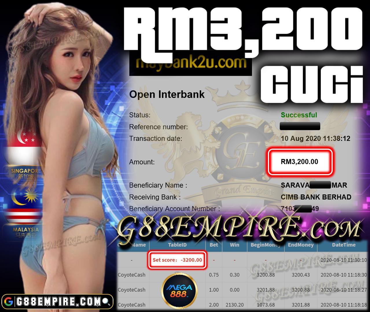 MEMBER MAIN COYOTE CASH CUCI RM3,200 !!