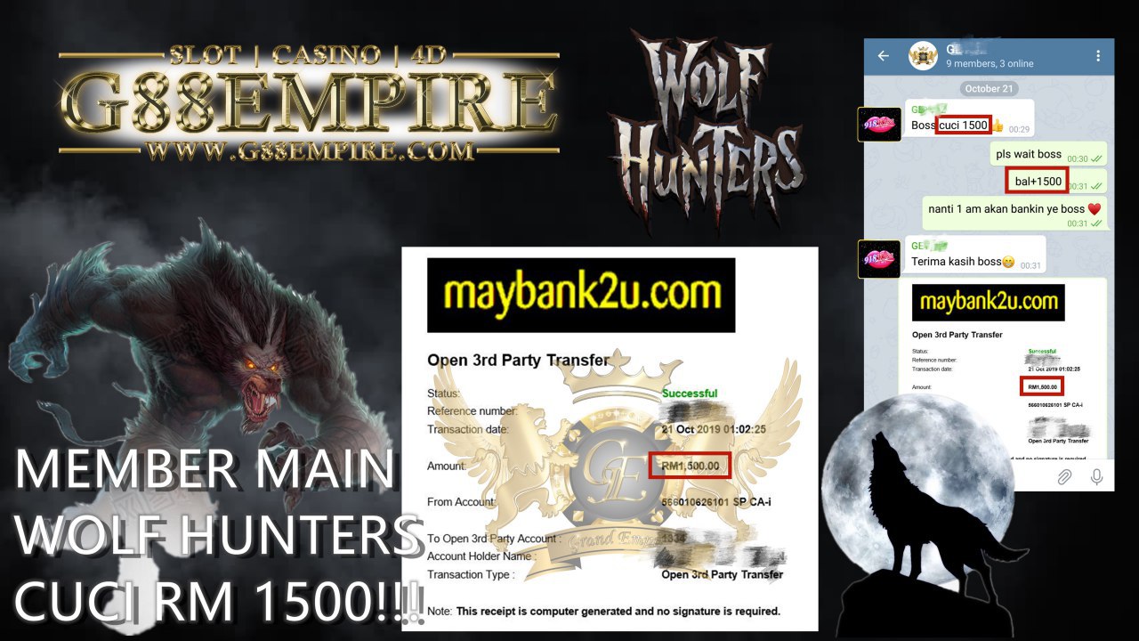 MEMBER MAIN WOLFHUNTER MINTA CUCI RM1500!!! 