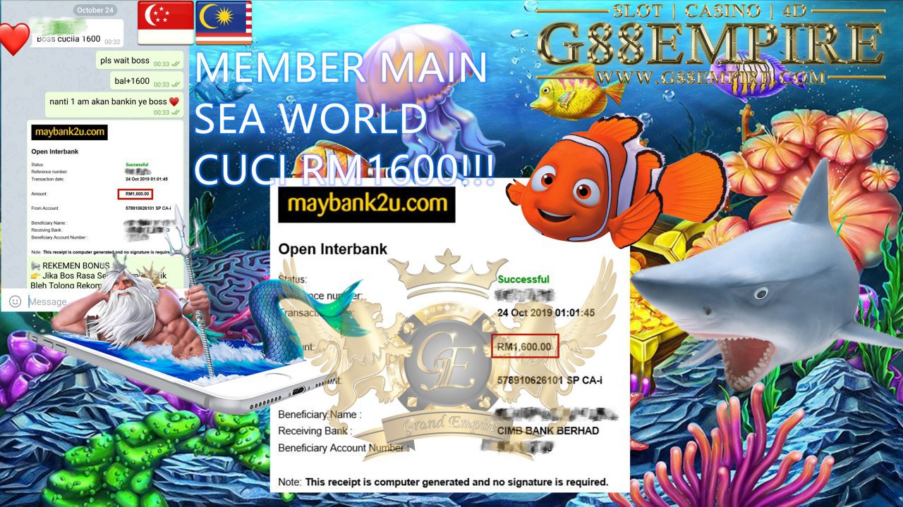 MEMBER MAIN SEAWORLD CASH OUT RM1600!!! 